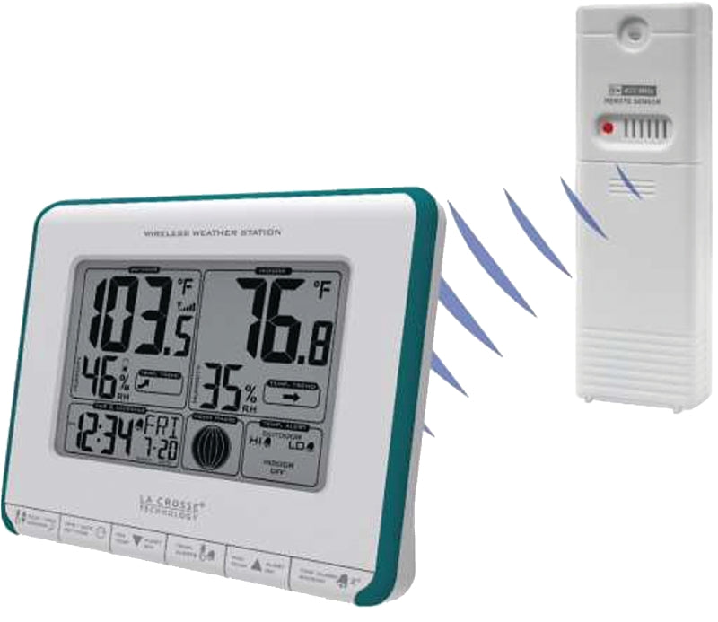 LA CROSSE TECHNOLOGY La Crosse 308-1711BL Weather Station, -20 to 140 deg F, Digital Display