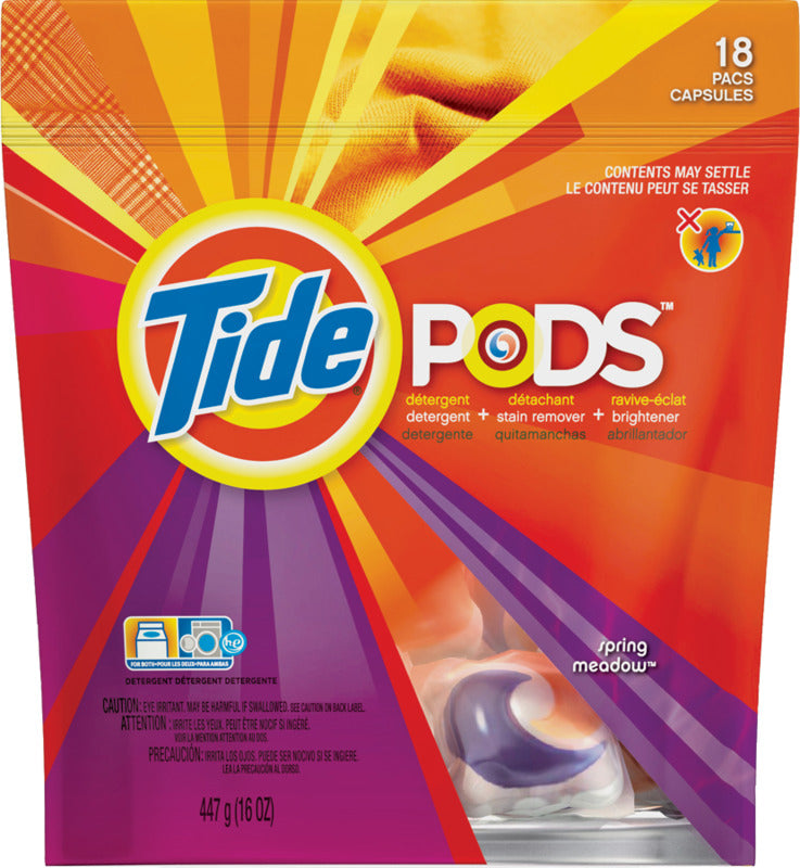 TIDE Tide 93120 Laundry Detergent, 16 CT, Liquid, Spring Meadow