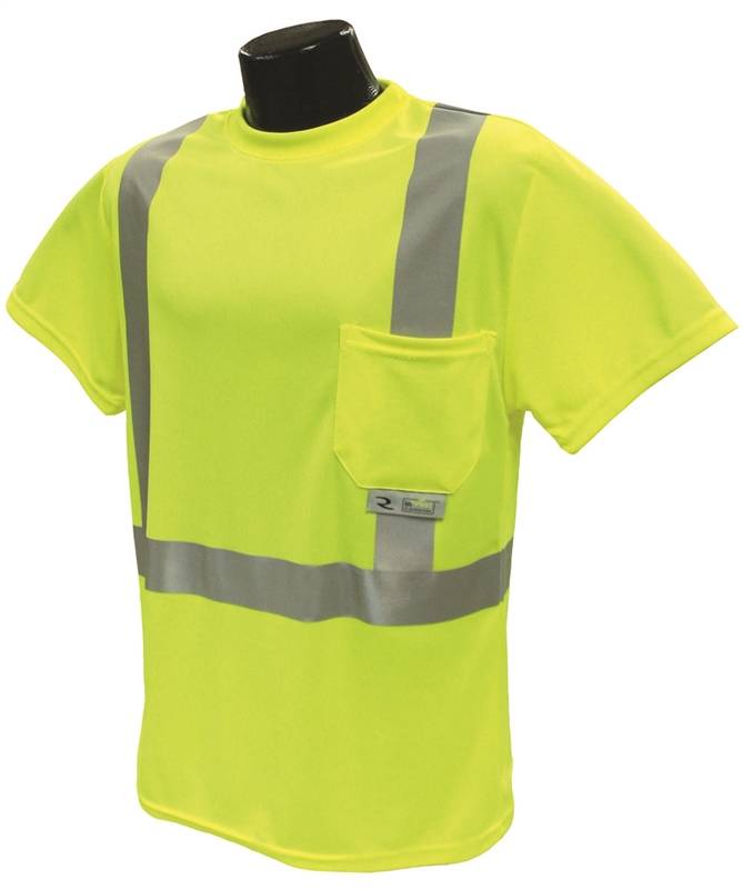 RADIANS Radians ST11-2PGS-M Safety T-Shirt, M, Polyester, Green, Short Sleeve, Pullover Closure
