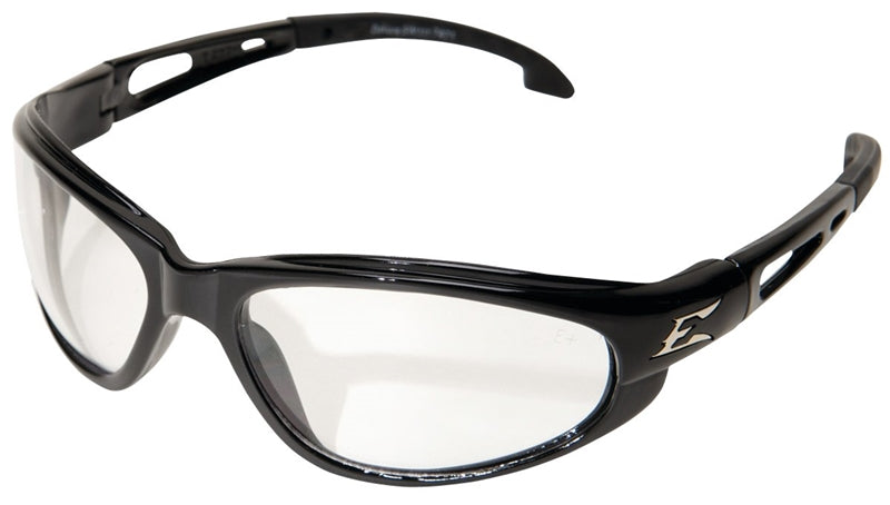 EDGE Edge SW111 Non-Polarized Safety Glasses, Clear Lens, Black Frame, Unisex, Polycarbonate Lens, Full Frame, Nylon Frame