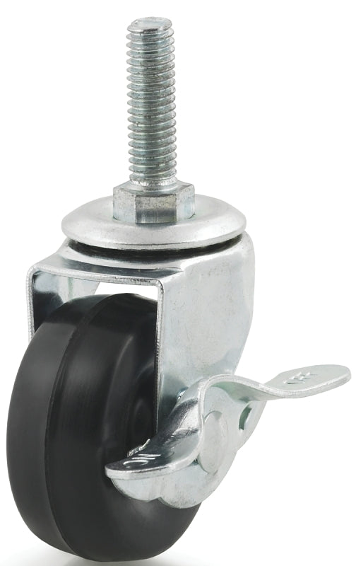 DH CASTERS Dh Casters C-L20T2RSB Swivel Caster with Brake, 2 in Dia Wheel, 13/16 in W Wheel, Rubber Wheel, 77 lb HARDWARE & FARM SUPPLIES DH CASTERS