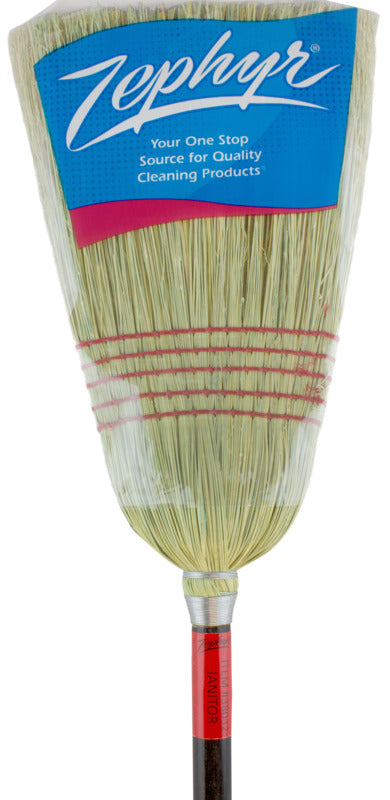 ZEPHYR MANUFACTURING Zephyr 38032 Janitor Broom, #32 Sweep Face, Natural Fiber Bristle
