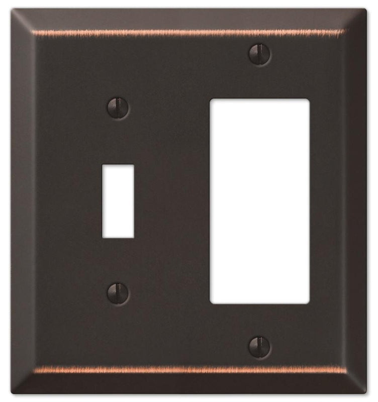 AMERELLE Amerelle 163TRDB Wallplate, 4-15/16 in L, 4-9/16 in W, 2 -Gang, Steel, Bronze, Wall Mounting ELECTRICAL AMERELLE
