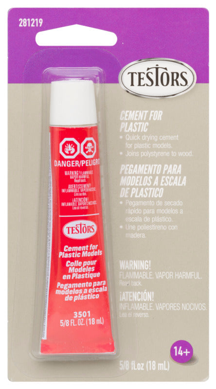 TESTORS Testors 281219 Cement Adhesive, Liquid, Solvent Like, 5/8 oz