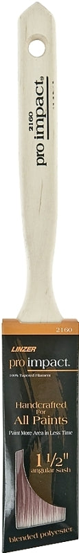 LINZER Linzer WC 2160-1.5 Paint Brush, 1-1/2 in W, 2-1/4 in L Bristle, Polyester Bristle, Sash Handle