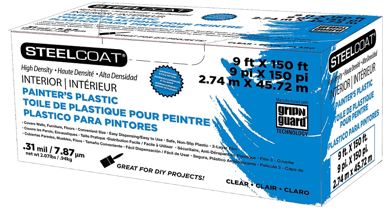 PETOSKEY PLASTICS Petoskey Plastics FG-P9934-28B Painter Plastic, 150 ft L, 9 ft W, 0.31 mil Thick, Clear HARDWARE & FARM SUPPLIES PETOSKEY PLASTICS