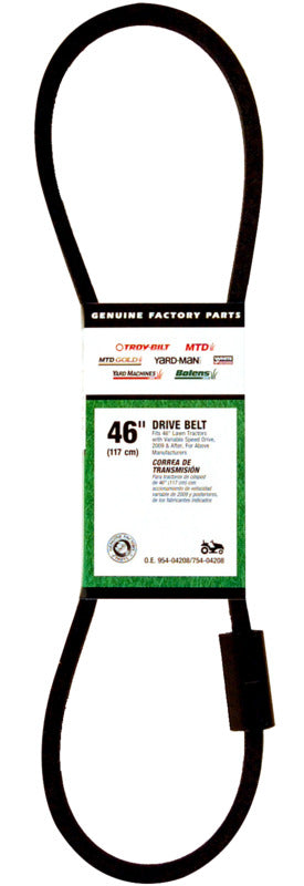 MTD MTD 490-501-M007 Transmission Drive Belt, 46 in L, 3/8 in W, 46 in Deck