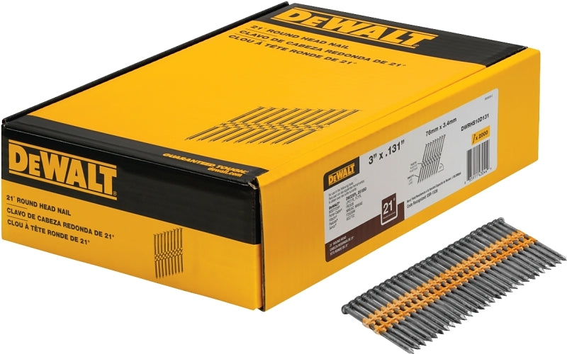 DEWALT DEWALT DWRHS10D131 Framing Nail, 3 in L, 9, Steel, Bright, Full Round Head, Smooth Shank HARDWARE & FARM SUPPLIES DEWALT