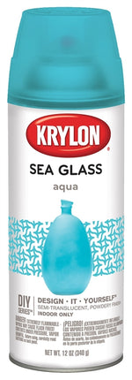 KRYLON Krylon K09057000 Spray Glass Spray Paint, Sea Glass, Aqua, 12 oz, Aerosol Can