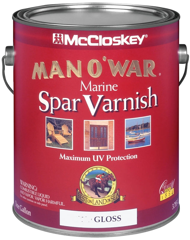 MCCLOSKEY McCloskey Man O' War 080.0006509.007 Marine Spar Varnish, Gloss, Liquid, 1 gal, Pail