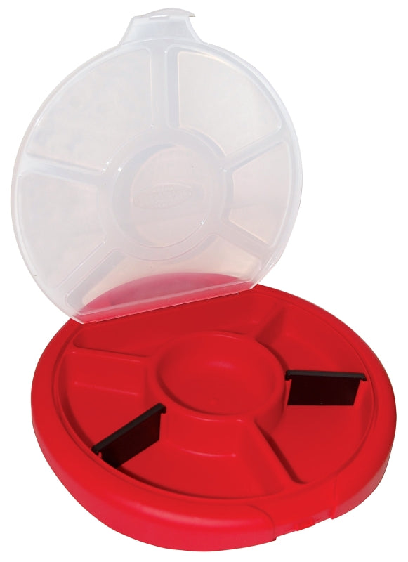 BUCKET BOSS Bucket Boss 10010 Bucket Seat, Plastic, Red, 12-1/4 in Dia x 1-1/2 in H Outside, 6-Compartment TOOLS BUCKET BOSS