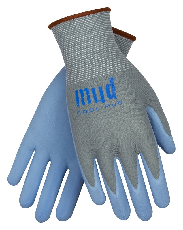 MUD Mud Cool Mud Series 022GB-M Coated Gloves, Unisex, M, Foam Nitrile Coating, Glacier Blue
