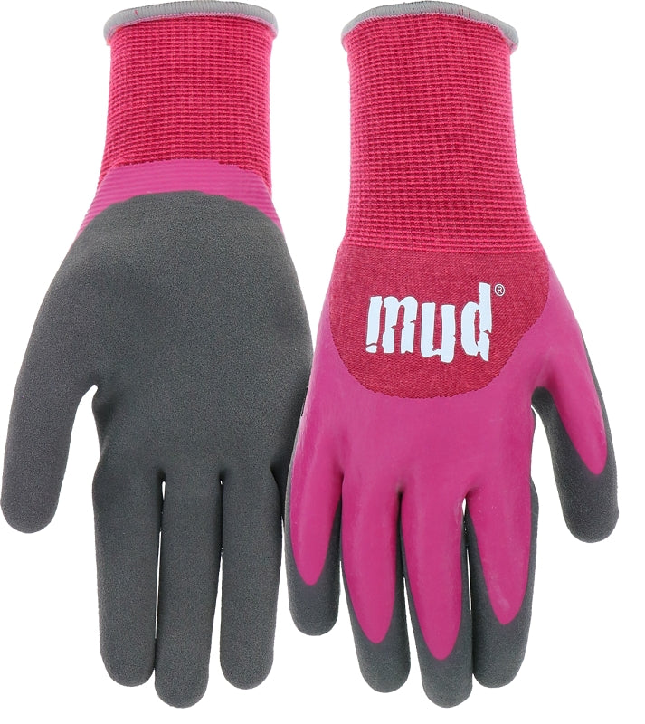 MUD Mud MD32001W-WXS Gloves, Women's, XS/S, 3.4 in L, Knit Wrist, Seamless Cuff, Latex Coating, Bamboo Fiber Glove