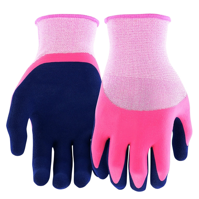 MIRACLE-GRO Miracle-Gro MG20802/WSM Dipped Gloves, Women's, S/M, 4 in L, Knit Wrist Cuff, Latex Coating, Goatskin Leather Glove