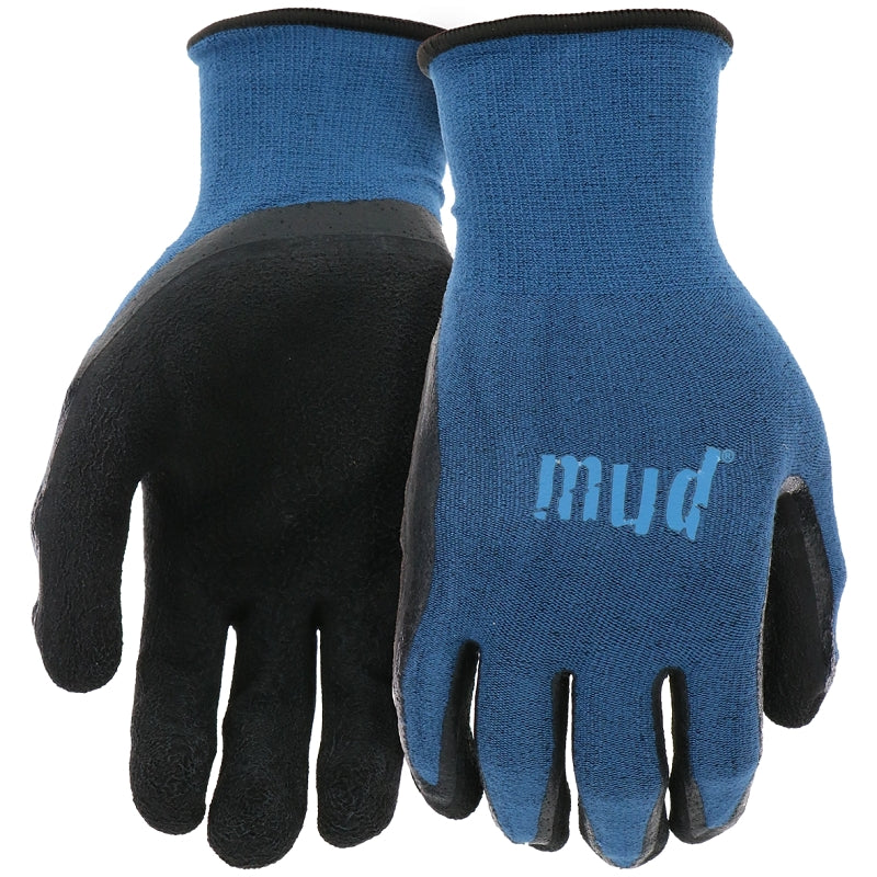 MUD Mud SM7196B/SM Work Gloves, S, M, Bamboo/Latex/Spandex, Black/Cadet Blue