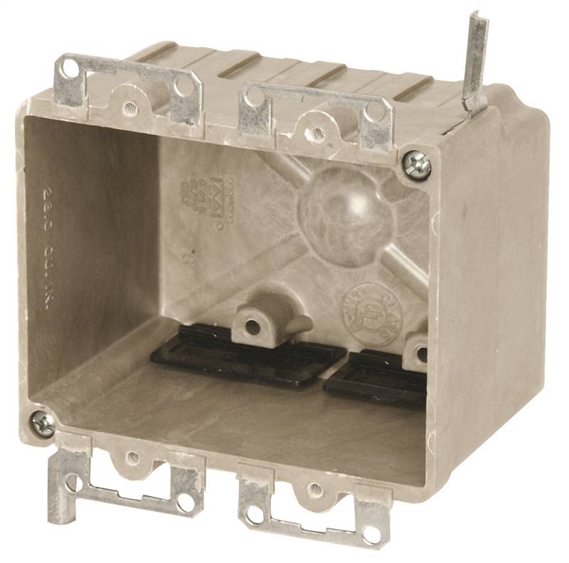 ALLIED MOULDED PRODUCTS fiberglassBOX 9312-EWK Electrical Box, 2 -Gang, Fiberglass/Polyester, Beige/Tan, Wall, Wing Bracket Mounting ELECTRICAL ALLIED MOULDED PRODUCTS