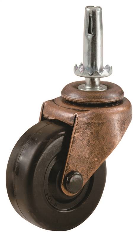 SHEPHERD Shepherd Hardware 9345 Swivel Caster, Stem Mounting, 4.63 in W x 2 in D x 6.56 in H Dimensions, 2 in Dia Wheel, Black HARDWARE & FARM SUPPLIES SHEPHERD