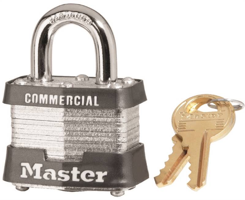 MASTER LOCK Master Lock 3KA 0895 Padlock, 1-9/16 in W Body, Key No: 0895, Keyed Alike Key, Open Shackle, 9/32 in Dia Shackle HARDWARE & FARM SUPPLIES MASTER LOCK