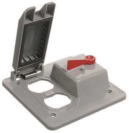 CARLON Carlon E9G2DSN-CAR Cover, 4-55/64 in L, 3-17/64 in W, Rectangular, Lexan, Gray, Textured ELECTRICAL CARLON