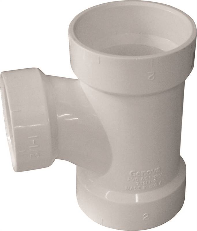 IPEX USA LLC-CANPLAS Canplas 192126L Sanitary Pipe Tee, 2 x 1-1/2 in, Hub, PVC, White PLUMBING, HEATING & VENTILATION IPEX USA LLC-CANPLAS