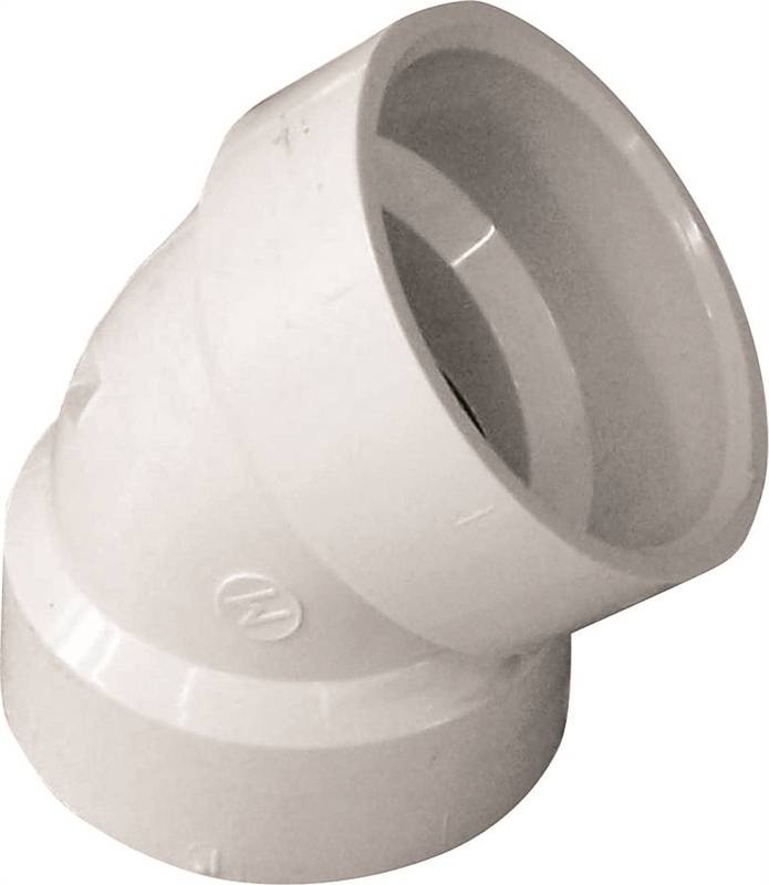 IPEX USA LLC-CANPLAS IPEX 192521P/05885H Short Radius DWV Elbow, 1-1/2 in, Hub, 45 deg Angle, PVC, SCH 40 Schedule PLUMBING, HEATING & VENTILATION IPEX USA LLC-CANPLAS