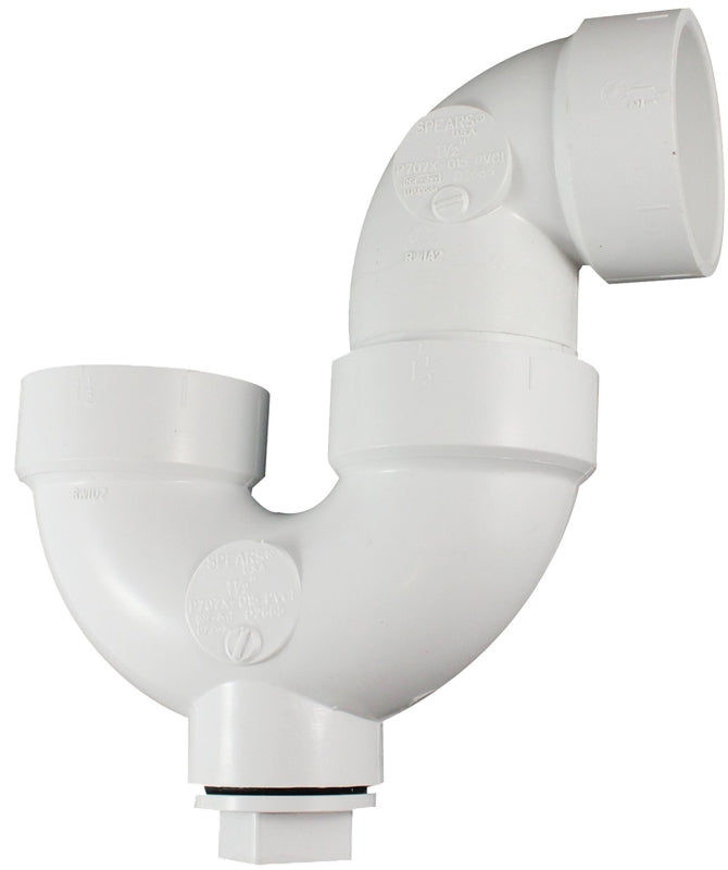 IPEX USA LLC-CANPLAS Canplas 193201AS P-Trap, 1-1/2 in, Hub, PVC, White, SCH 40 PLUMBING, HEATING & VENTILATION IPEX USA LLC-CANPLAS