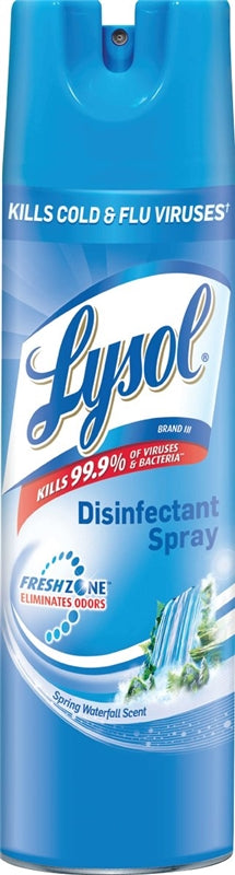 LYSOL Lysol 79326 Disinfectant Spray, 19 oz Can, Liquid, Spring Waterfall, Clear
