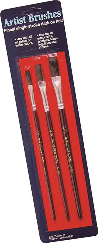WOOSTER BRUSH Wooster F5113 Artist Paint Brush Set, Plastic Handle, 7-3/4 in OAL PAINT WOOSTER BRUSH