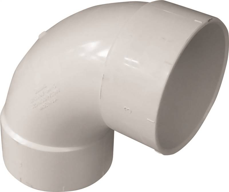 IPEX USA LLC-CANPLAS IPEX 414163BC Sewer Long Turn Sweep Pipe Elbow, 3 in, Hub, 90 deg Angle, PVC, White PLUMBING, HEATING & VENTILATION IPEX USA LLC-CANPLAS