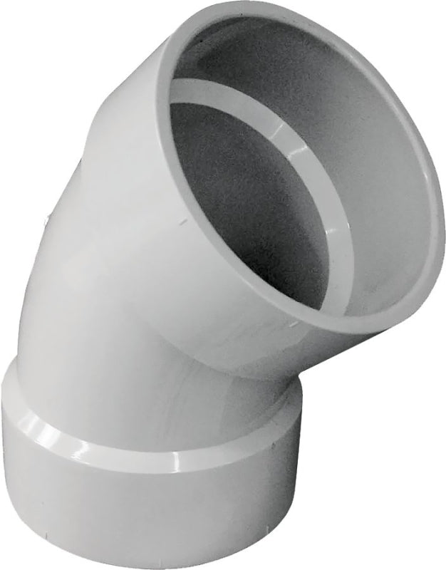 IPEX USA LLC-CANPLAS Genova 192504 Sanitary Pipe Elbow, 4 in, Hub, 45 deg Angle, PVC, White PLUMBING, HEATING & VENTILATION IPEX USA LLC-CANPLAS