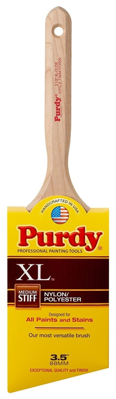 PURDY Purdy 144152335 Trim Brush, Hardwood Handle, 3-1/2 in W, Nylon/Polyester Bristle, Fluted Handle PAINT PURDY