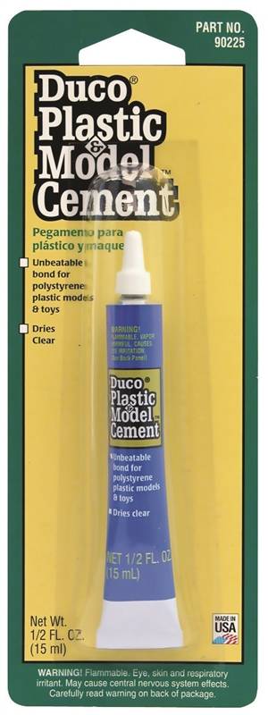 DUCO CEMENT Duco 90225 Plastic and Model Cement, Clear, 0.5 oz, Tube