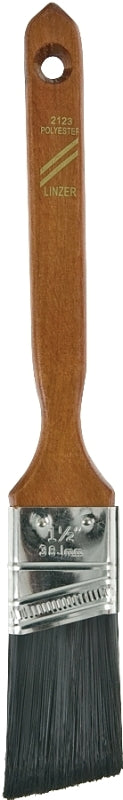 LINZER Linzer WC2123-1.5 Paint Brush, Walnut, Wood Handle, 1-1/2 in W, 2-1/4 in L Bristle, Polyester Bristle, Sash Handle PAINT LINZER