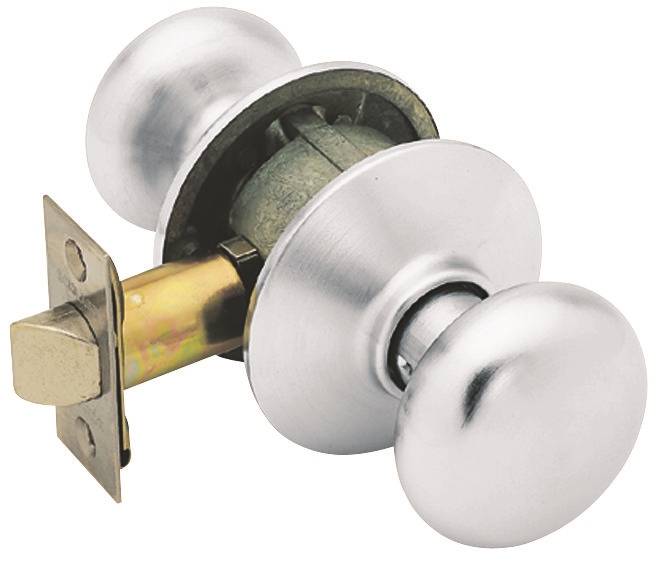 SCHLAGE LOCK Schlage F Series F10 PLY 626 Passage Knob, Plymouth, Round, 2-3/4 in Dimensions, Metal, Satin Chrome, Reversible Hand HARDWARE & FARM SUPPLIES SCHLAGE LOCK
