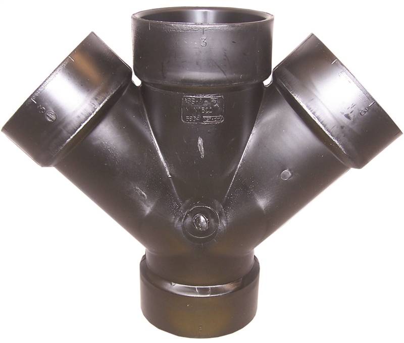 IPEX USA LLC-CANPLAS Canplas 102354BC Double Pipe Wye, 4 in, Hub, ABS, Black LAWN & GARDEN IPEX USA LLC-CANPLAS
