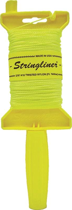 STRINGLINER BY U.S. TAPE Stringliner 11412 Line Reel, 270 ft L Line, Fluorescent Yellow Line HARDWARE & FARM SUPPLIES STRINGLINER BY U.S. TAPE