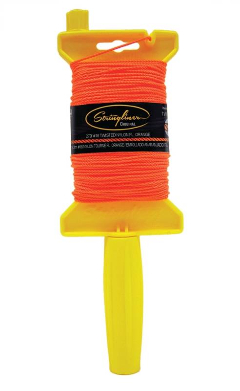 STRINGLINER BY U.S. TAPE Stringliner 11706 Line Reel, 500 ft L Line, Fluorescent Orange Line HARDWARE & FARM SUPPLIES STRINGLINER BY U.S. TAPE