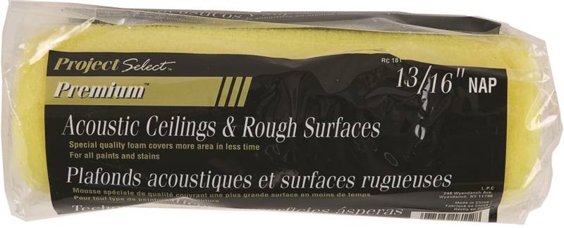 LINZER Linzer RC 181 Roller Cover, Yellow, 3/16 in Thick Nap, 9 in L, Foam Cover, 12/PK