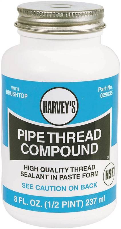 HARVEY Harvey 29035 Pipe Thread Compound, 8 fl-oz Jar, Paste, Gray