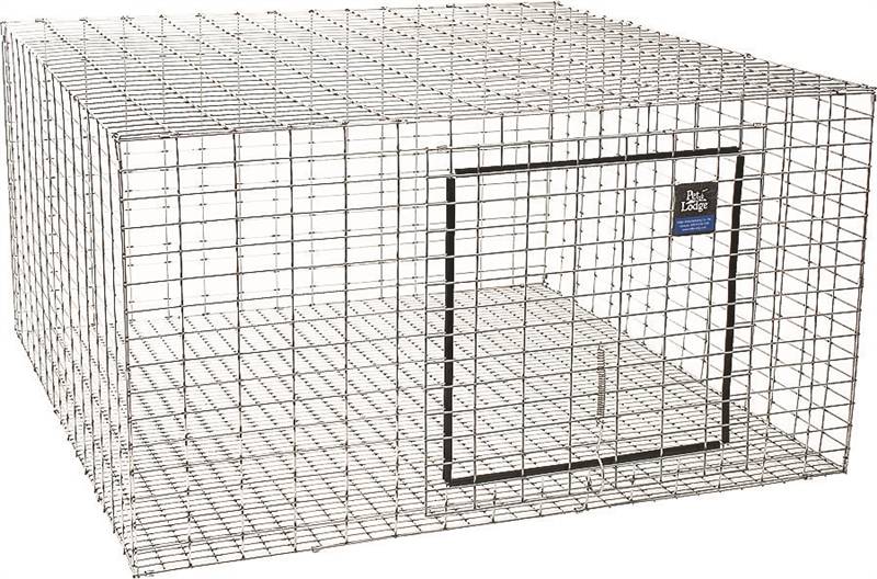 PET LODGE Pet Lodge AH2424 Rabbit Hutch, 24 in W, 24 in D, 16 in H, Steel/Vinyl, Galvanized PET & WILDLIFE SUPPLIES PET LODGE