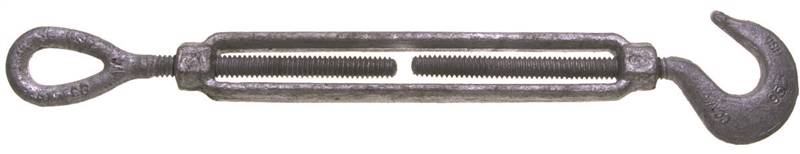 BARON Baron 16-3/4X9 Turnbuckle, 3000 lb Working Load, 3/4 in Thread, Hook, Eye, 9 in L Take-Up, Galvanized Steel