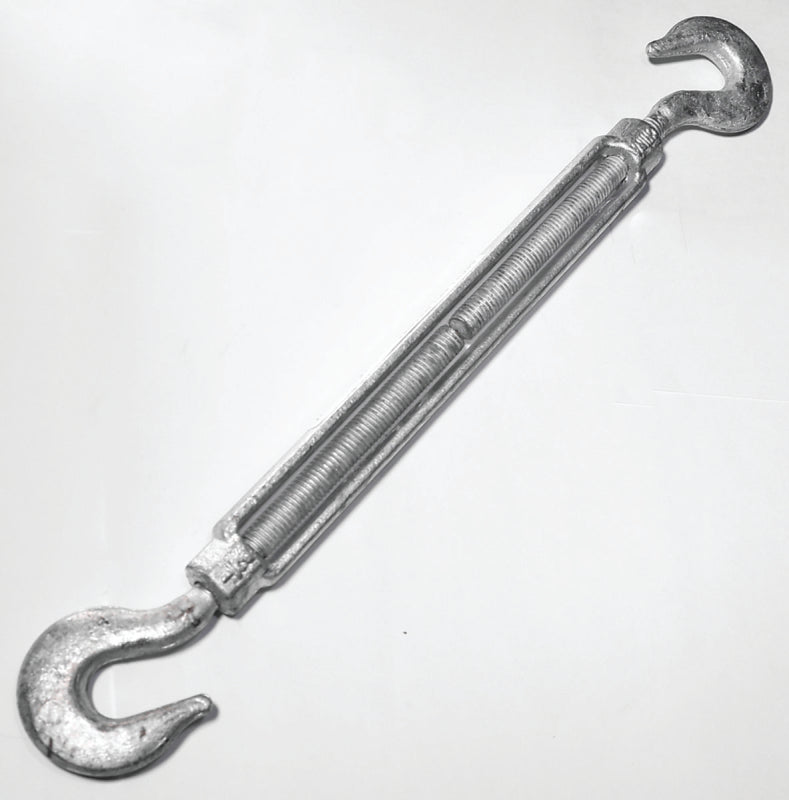 BARON Baron 17-1/2X12 Turnbuckle, 1500 lb Working Load, 1/2 in Thread, Hook, Hook, 12 in L Take-Up, Galvanized Steel