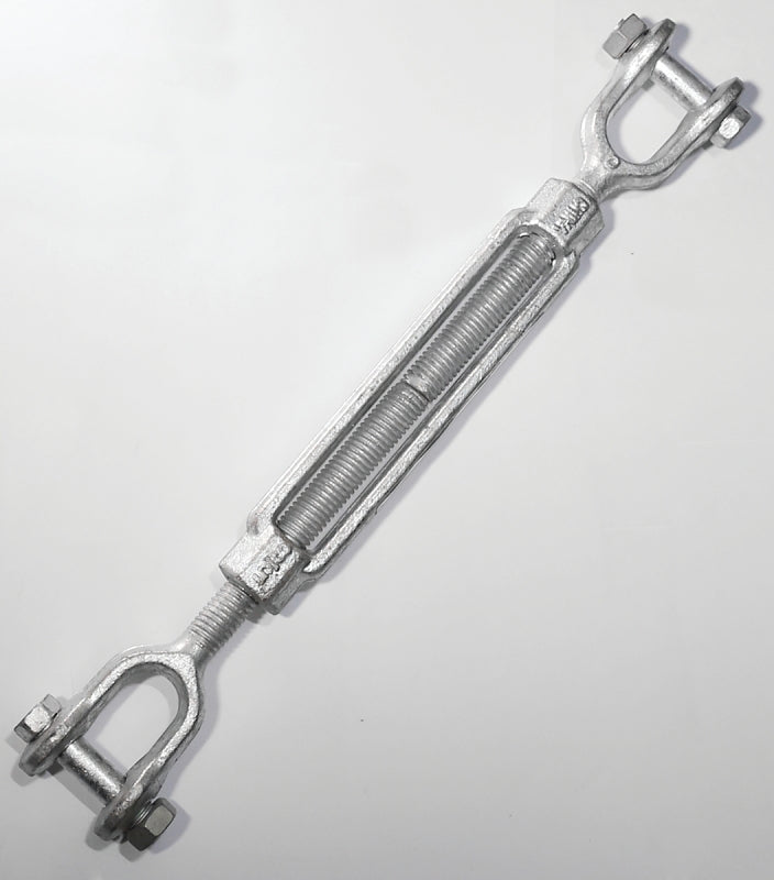 BARON Baron 19-3/8X6 Turnbuckle, 1200 lb Working Load, 3/8 in Thread, Jaw, Jaw, 6 in L Take-Up, Galvanized Steel
