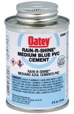 OATEY Oatey Rain-R-Shine 30890 Medium-Bodied Fast Set Cement, 4 oz Can, Liquid, Blue PLUMBING, HEATING & VENTILATION OATEY