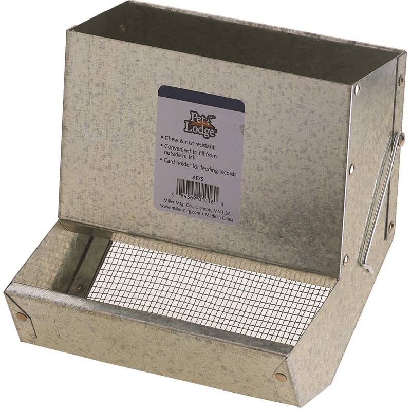 PET LODGE Pet Lodge AF7S Series Small Animal Feeder with Sifter Bottom, Steel, Galvanized, Wire Hook Mounting, 7-1/8 in W HARDWARE & FARM SUPPLIES PET LODGE