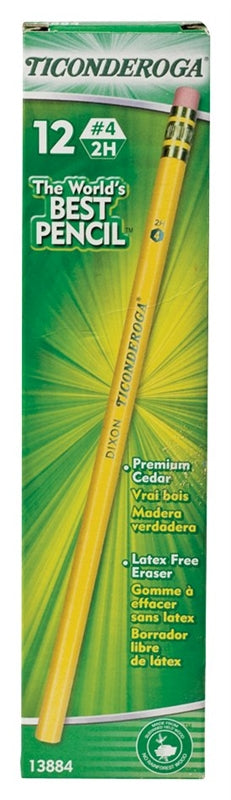 DIXON TICONDEROGA Ticonderoga 13884 Pencil, Extra Hard Lead, Wood Barrel