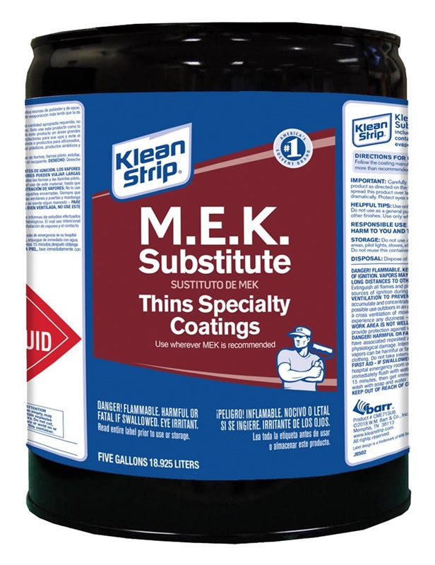 KLEAN STRIP Klean Strip CME71SUB Methyl Ethyl Ketone Thinner, Liquid, Clear, 5 gal