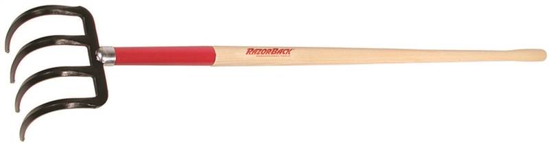 RAZOR-BACK Razor-Back 75138 Potato Hook, 6-3/4 in W, 57.88 in L, 7-1/2 in L Tine, 4-Tine, 8 in Ferrule, Hardwood Handle LAWN & GARDEN RAZOR-BACK
