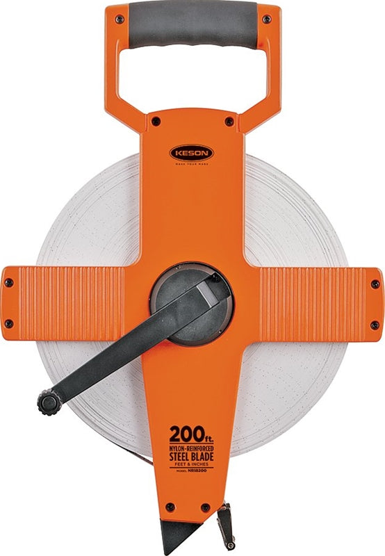 KESON LLC Keson NR18200 Tape Measure, 200 ft L Blade, 3/8 in W Blade, Steel Blade, ABS Case, Gray Case