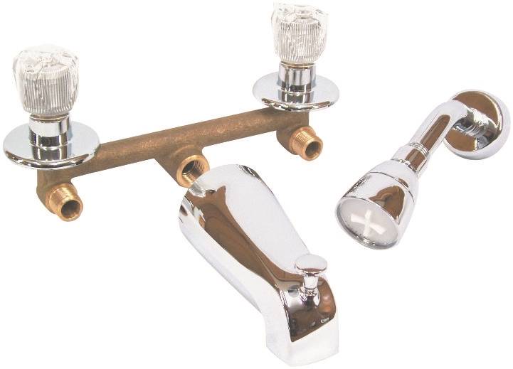 US HARDWARE US Hardware P-004N Tub and Shower Diverter, 2-Handle, Brass, 8 in Faucet Centers, Knob Handle AUTOMOTIVE US HARDWARE